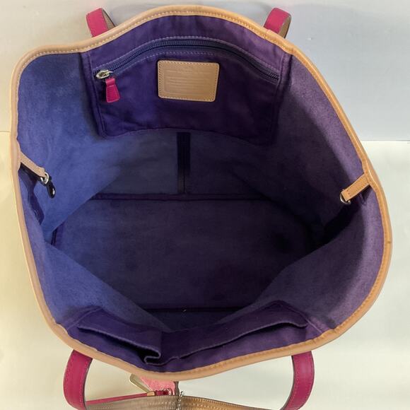 Coach Metro Large Leather Tote Shoulder Bag Handbag Purse Purple F31326 Classic - Picture 8 of 16
